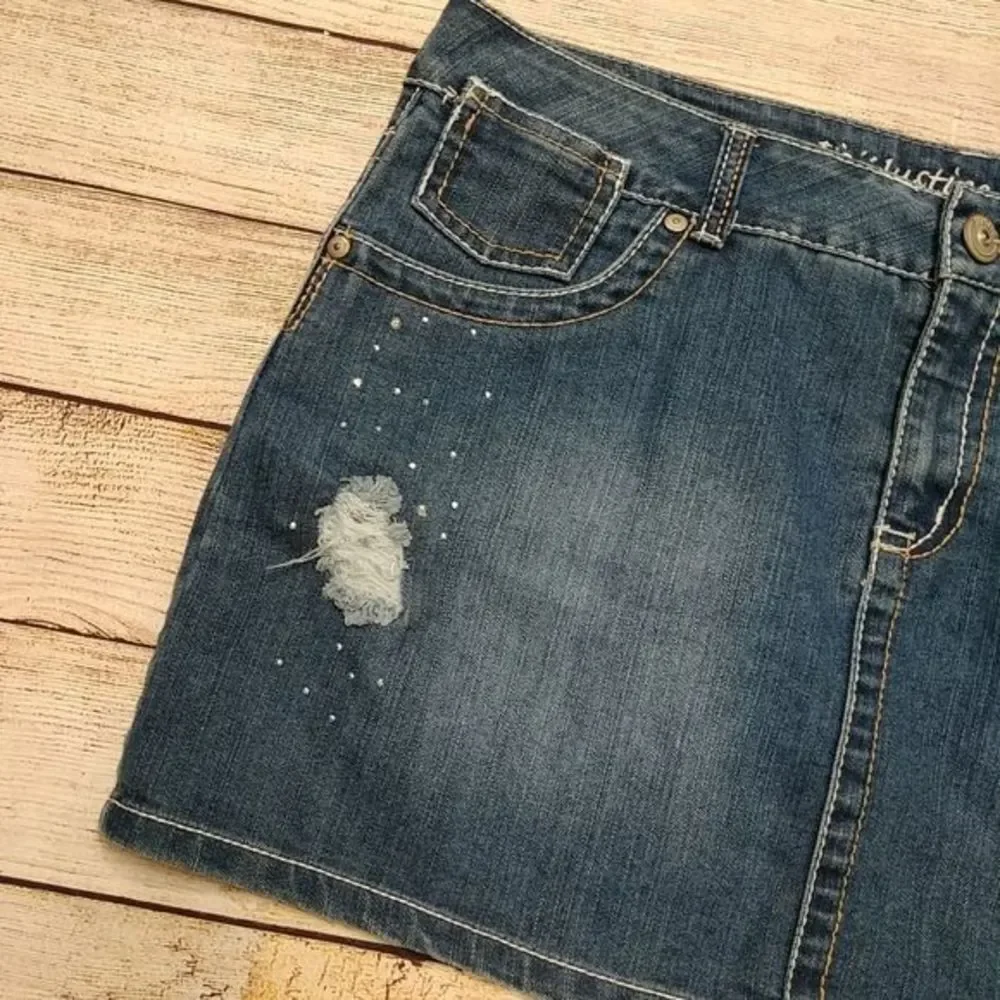 Justice Rhinestone Jean‎ Skirt Skort 16 1/2